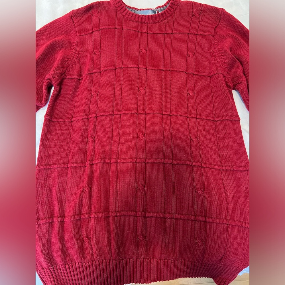 Oscar de la Renta red Men’s size M cable knit pullover